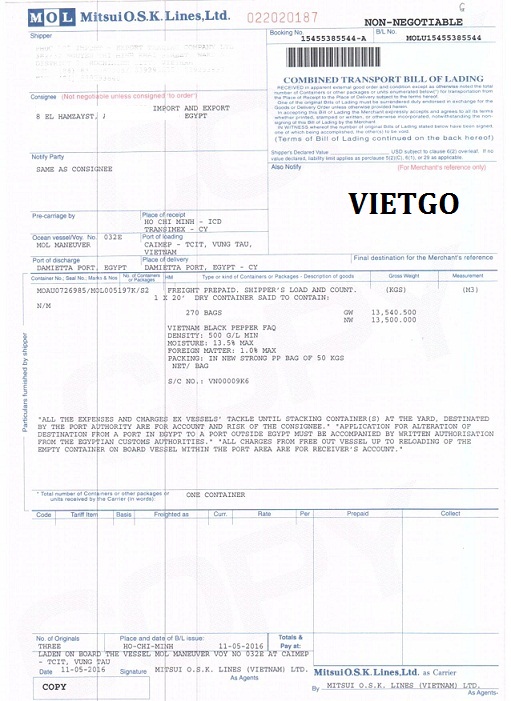 tiêu hạt xuất khẩu